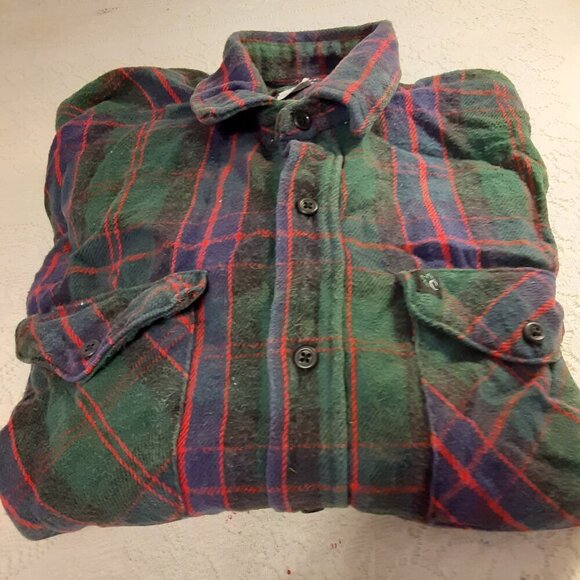 Codet (XL) Men's Green & Red Long Sleeve Flannel Shirt w/2 Pockets. - Picture 1 of 4